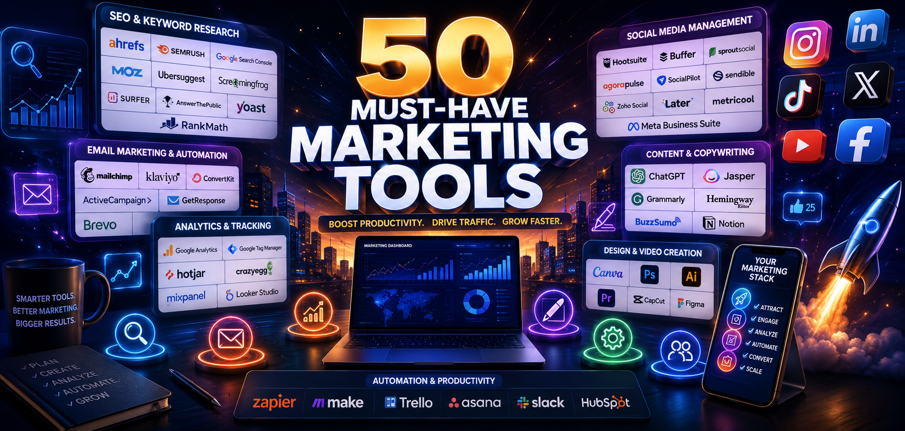 50 Essential Tools Every Online Marketer & Social Media Manager Should Use